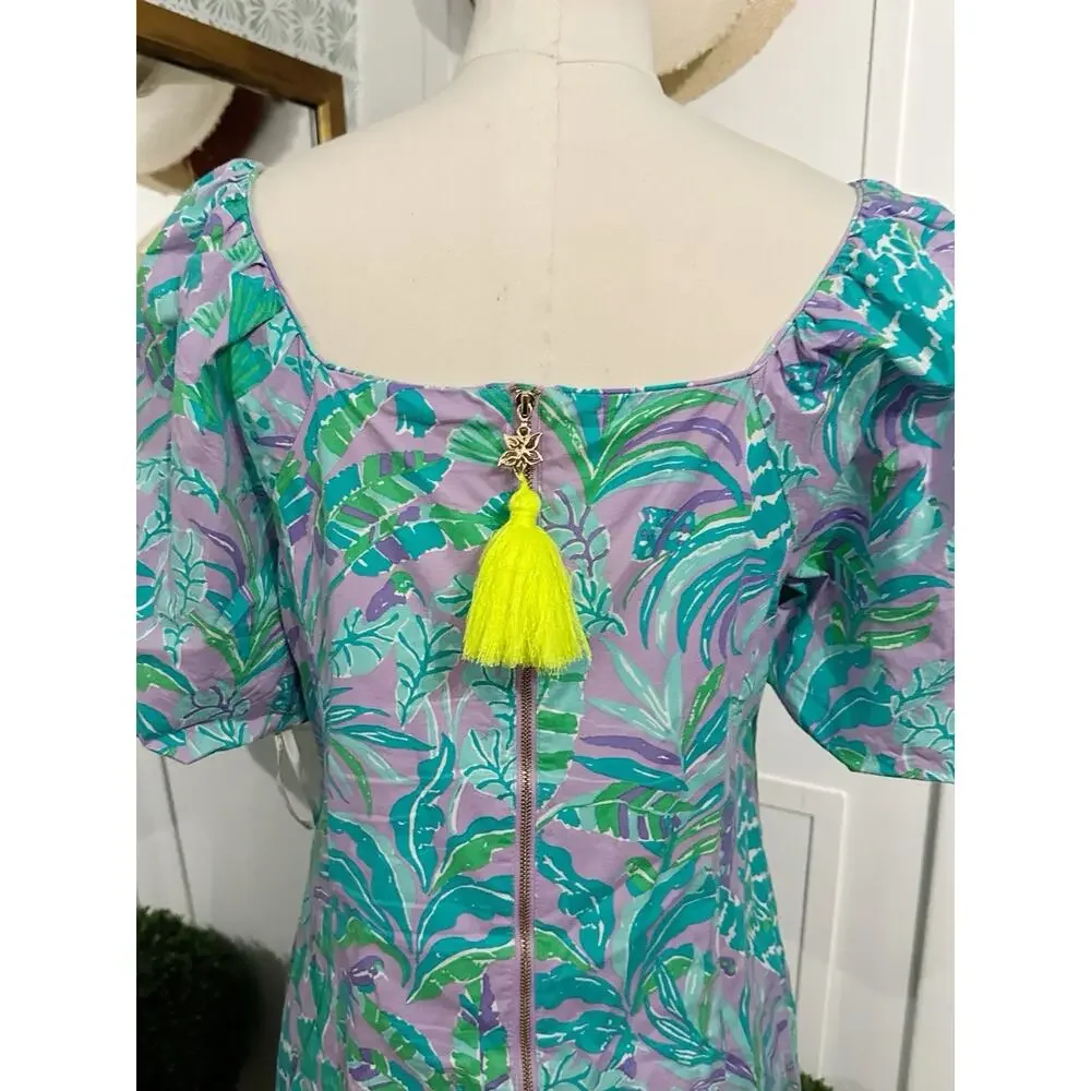 Lilly Pulitzer Lettie Short Sleeve Dress Purple Iris On the Chase Size 10 EUC - Picture 5 of 8